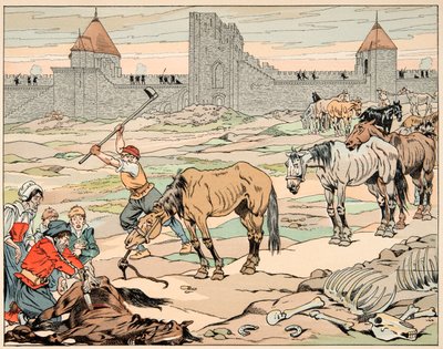 Parisians Hungry Slaughter Their Horses (Illustration from 