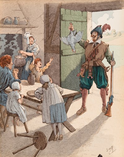 La hen au pot au temps de Henri IV by pseudonym for Onfray de Breville Jacques Job