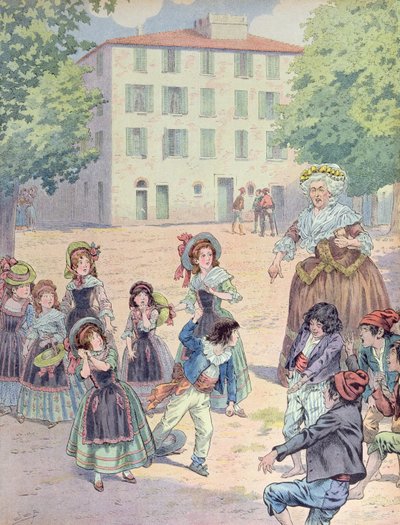 Napoleon Bonaparte as a Child in a Dispute with His Comrades in Front of His Home in Ajaccio, Corsica by pseudonym for Onfray de Breville Jacques Job
