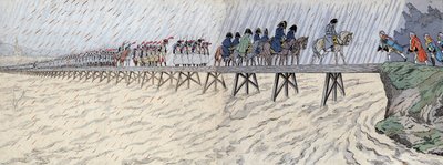 Napoleon crosses the Rhine near Kehl by pseudonym for Onfray de Breville Jacques Job
