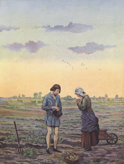 Peasants Pausing from Their Work in the Fields for Prayers as Ordered by the King by pseudonym for Onfray de Breville Jacques Job