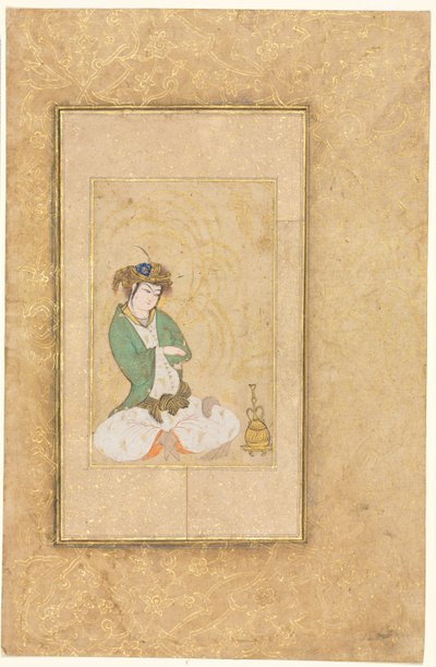 Youth Seated by a Willow by style of Muhammad Yusuf