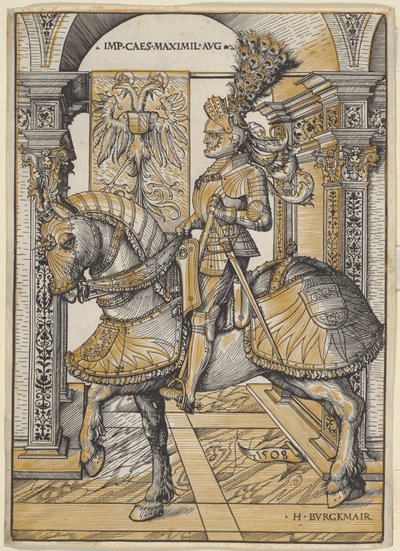 Equestrian Portrait of the Emperor Maximilian I by the Elder Hans Burgkmair