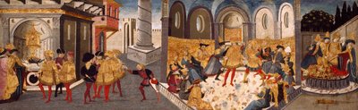 The Assassination and Funeral of Julius Caesar by workshop of Apollonio di Giovanni