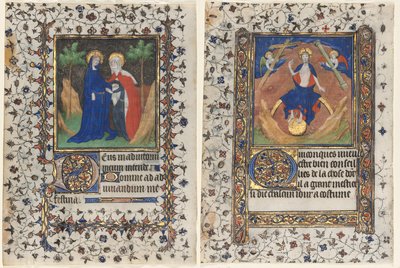 Leaves from a Book of Hours: The Visitation and Christ in Judgment by workshop of Boucicaut Master