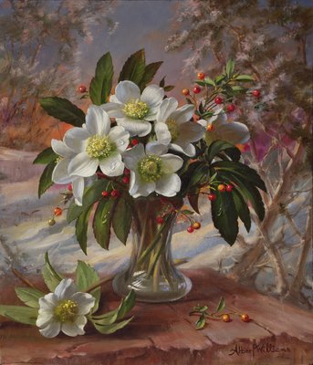 A296 Flowers in a Winter Glow (panel) by Albert Williams