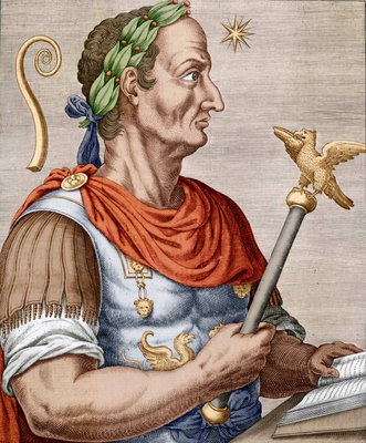 Julius Caesar (coloured engraving) by Andre (after) Thevet