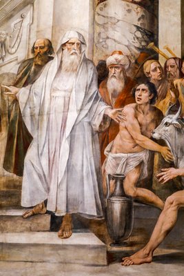 Numa Pompilius instituting the cult of the Vestals detail