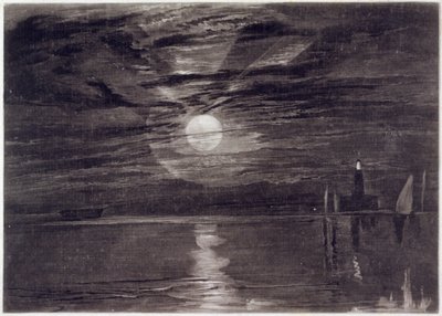 Shields Lighthouse, c.1825 (mezzotint) by Joseph Mallord William Turner