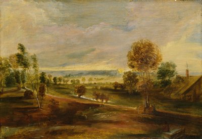 Landscape with Farm Buildings: Sunset, 17th century  by Peter Paul Rubens