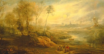 Landscape with a Birdcatcher  by Peter Paul Rubens