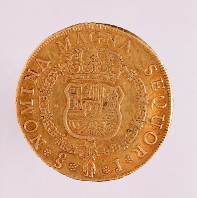 Golden Coin (8 Ecus) from Spain: Reign of Ferdinand VI (1759)