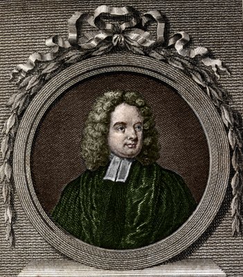 Portrait of Jonathan Swift. Irish writer (1667 to 1745).