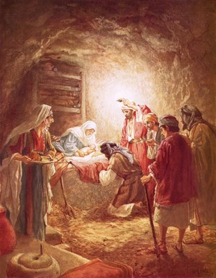 shepherds at the manger