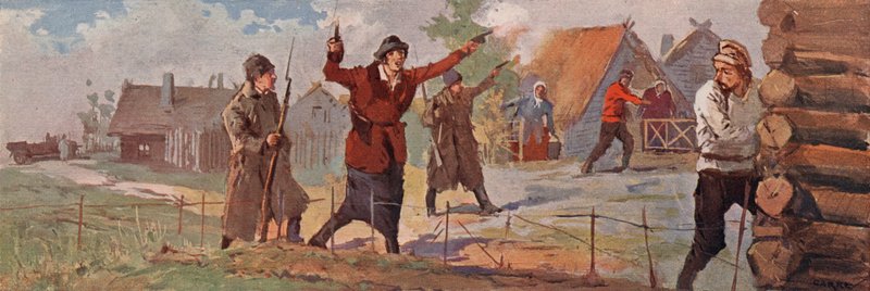 A Soviet agronomy instructor announcing her arrival in a village by firing her revolver into the air by (after) Carrey