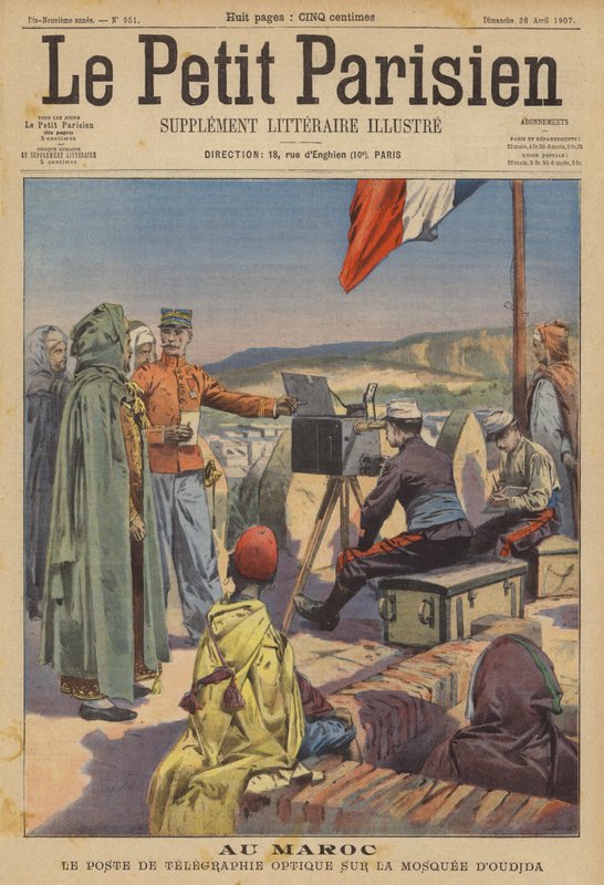 Optical Telegraph Set Up on the Mosque of Oudja, Morocco by (after) Carrey