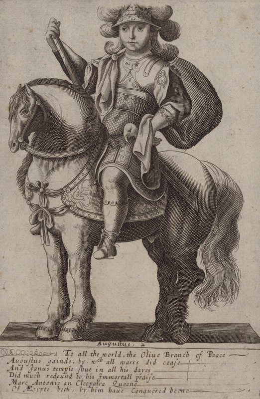 Augustus, Roman Emperor (engraving) by (after) English School