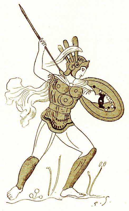 Samnite warrior, after a painted vase in the Louvre, illustration from 