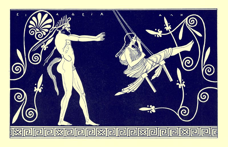 Silen swinging maiden, illustration from 