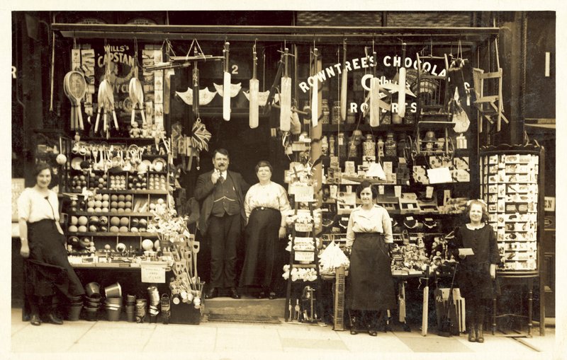 General store, possibly at seaside resort by (after) English photographer