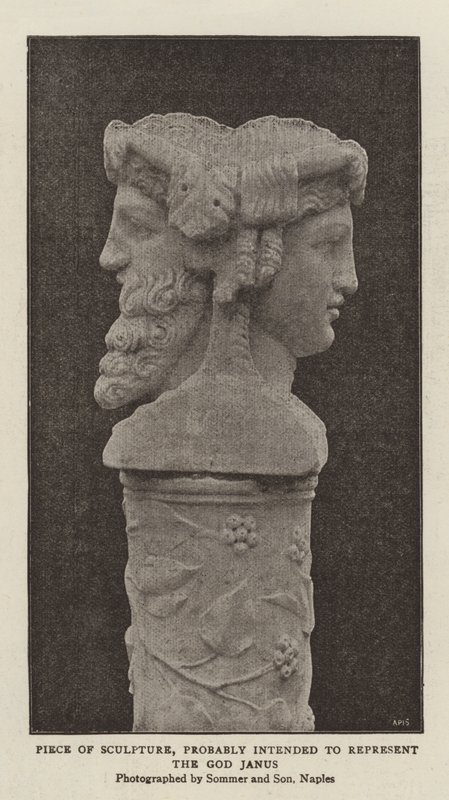 Piece of Sculpture, Probably Intended to Represent the God Janus by (after) English photographer