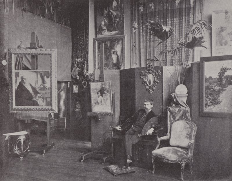 French painter Pascal Dagnan-Bouveret in his studio by (after) French Photographer
