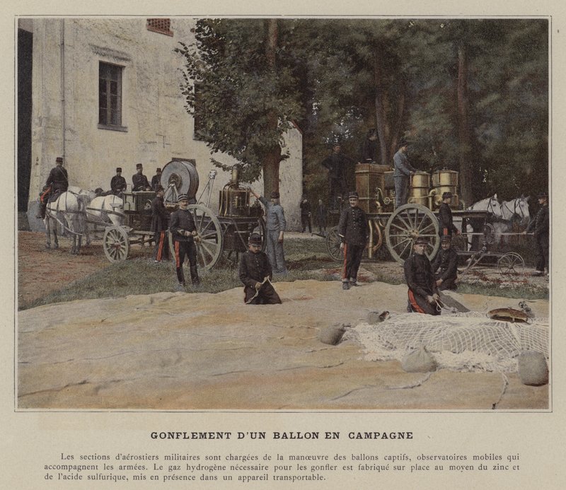 Inflating a Balloon in the Field by (after) French Photographer