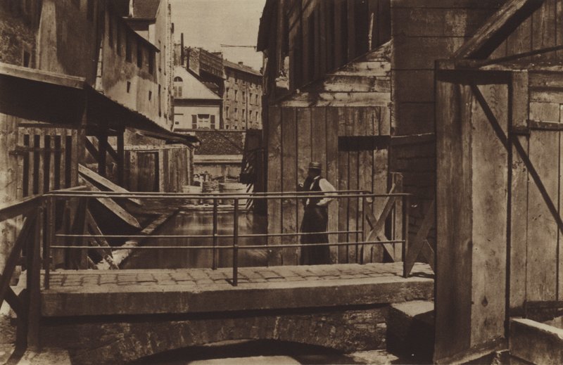 The Banks of the Bievre at the Bottom of Gobelins Street by (after) French Photographer