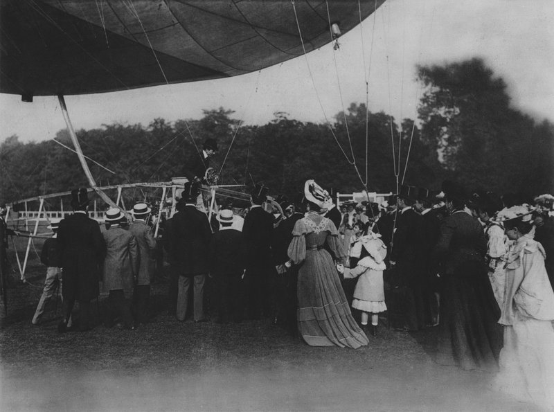 Santos Dumont and His Airship by (after) French Photographer