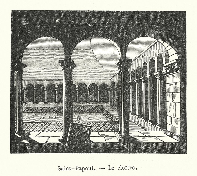 Saint-Papoul, Le Cloitre by (after) French School