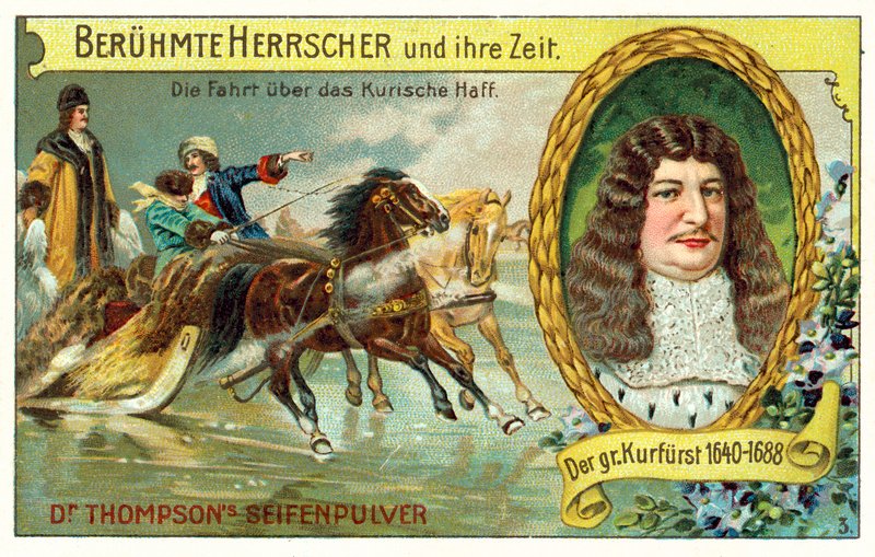 Frederick William, Elector of Brandenburg, crossing the frozen Curonian Lagoon by (after) German School