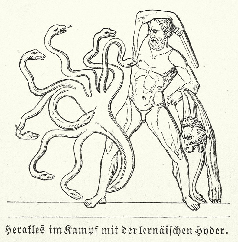 Heracles Battling the Lernaean Hydra by (after) German School