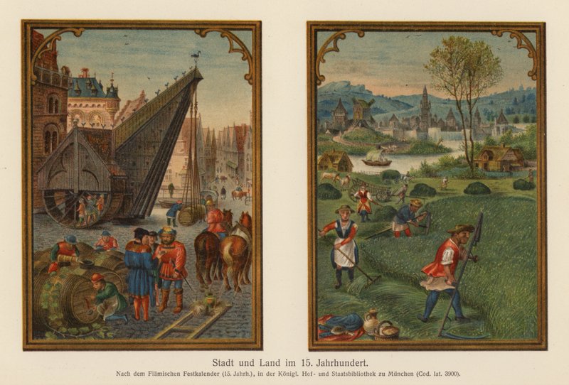 Town and Country Life by (after) German School