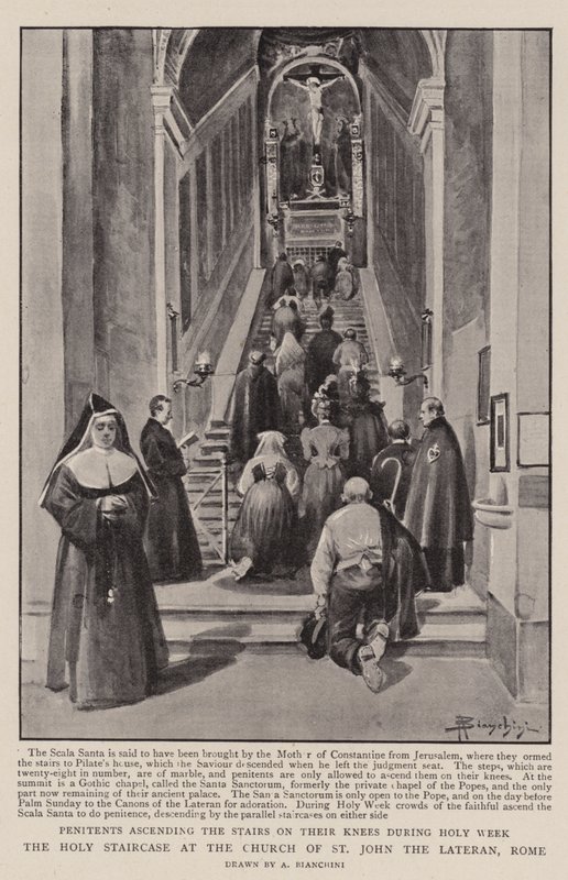 The Holy Staircase at the Church of St John the Lateran, Rome by (after) Italian School