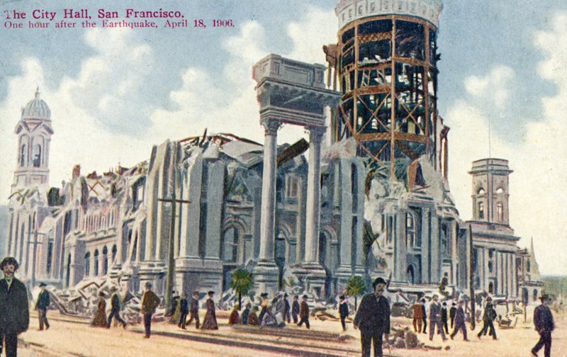 City Hall, San Francisco, after the 1906 earthquake by American School