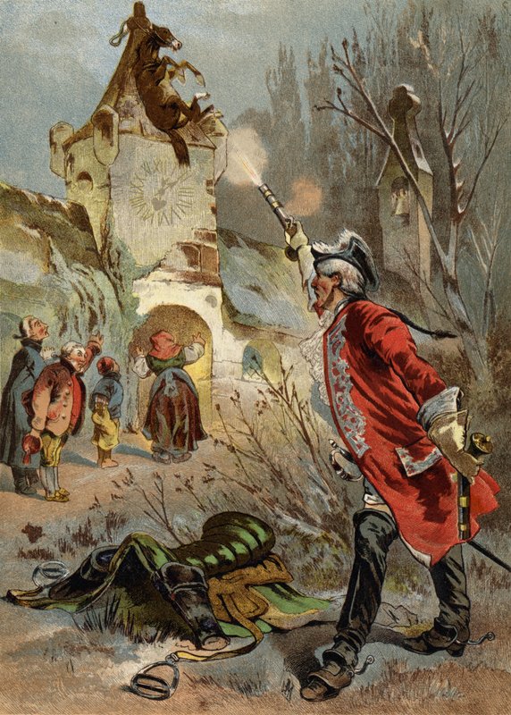 Illustration for Adventures of Baron Munchausen by European School