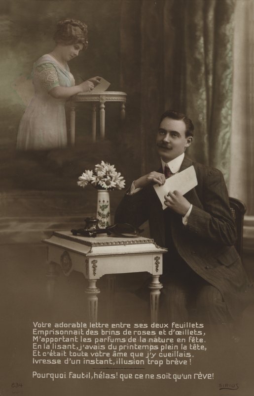 Couple Writing Letters by French Photographer