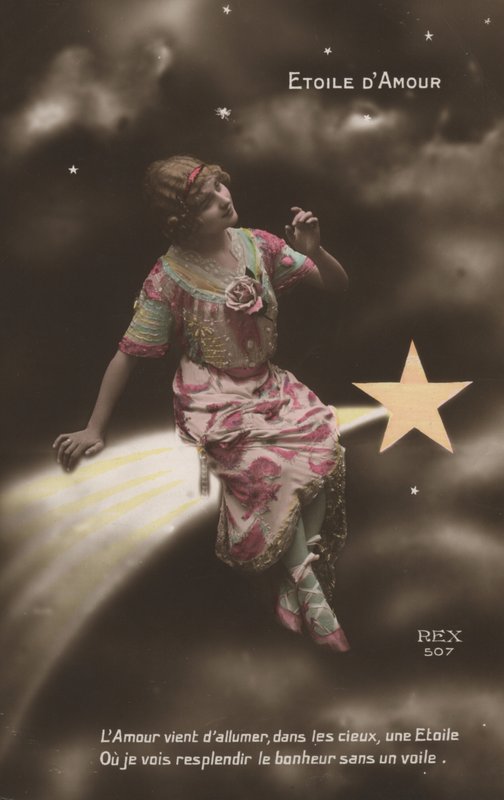 Girl riding a shooting star by French Photographer