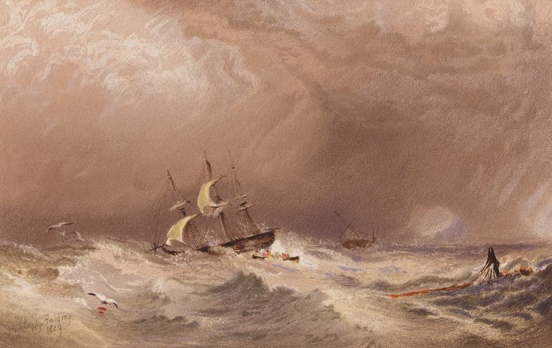 A Ship in Distress by A.V. Copley (after) Fielding