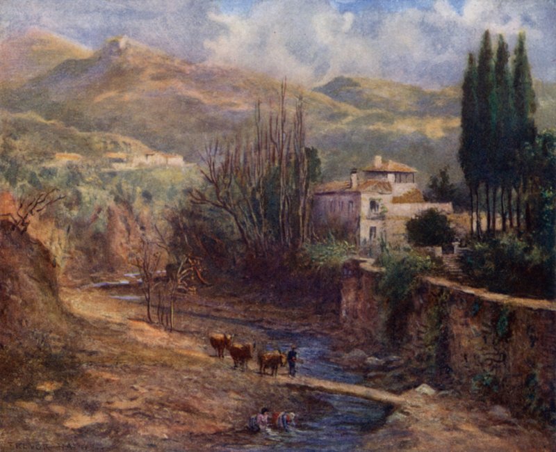 Granada, Villa on the Darro by A. Trevor Haddon