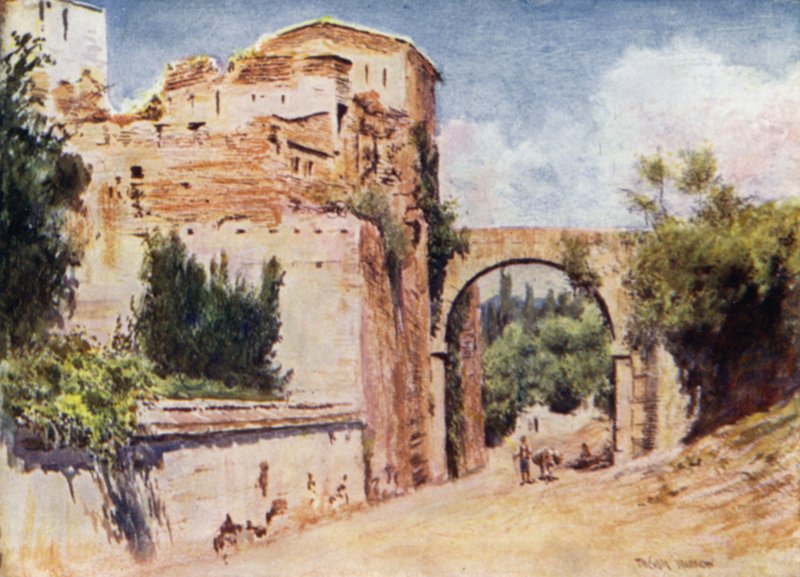 The Alhambra, Tower and Aqueduct by A. Trevor Haddon