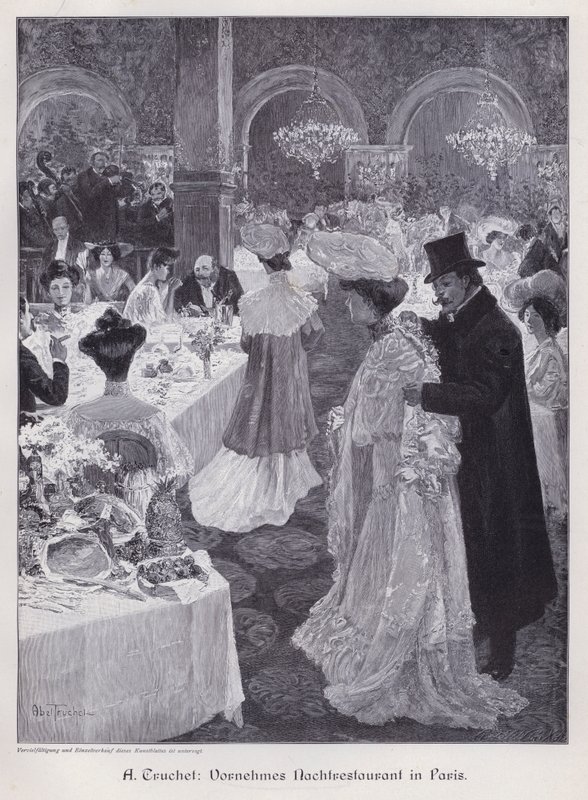 Evening in an Elegant Restaurant in Paris by Abel Truchet