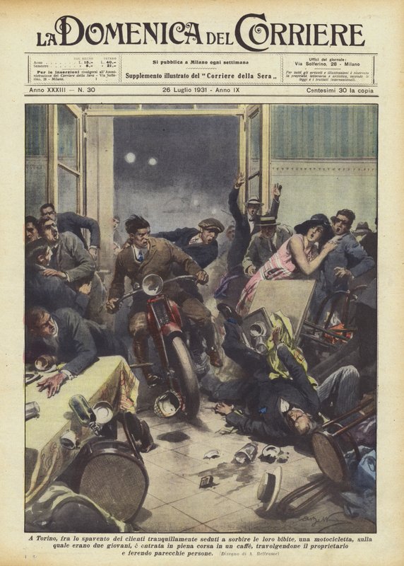 In Turin, to the fright of customers quietly sipping their drinks by Achille Beltrame