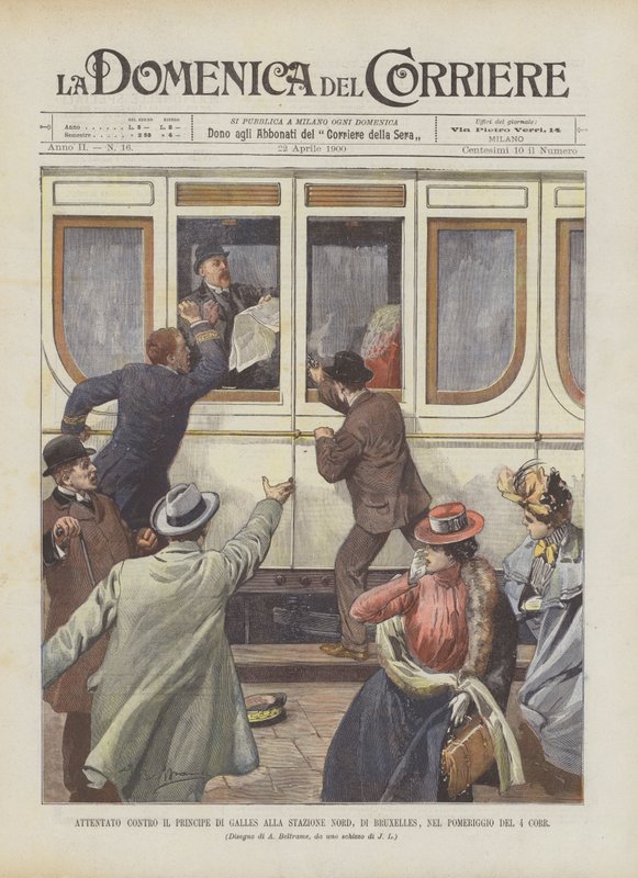 Attempt on the Prince of Wales at the North Station, Brussels, on the Afternoon of the 4th by Achille Beltrame