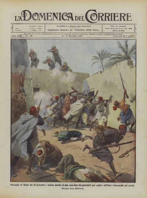 Battle of Henni on November 26, Daring Assault on a House by Grenadiers to Strike by Achille Beltrame