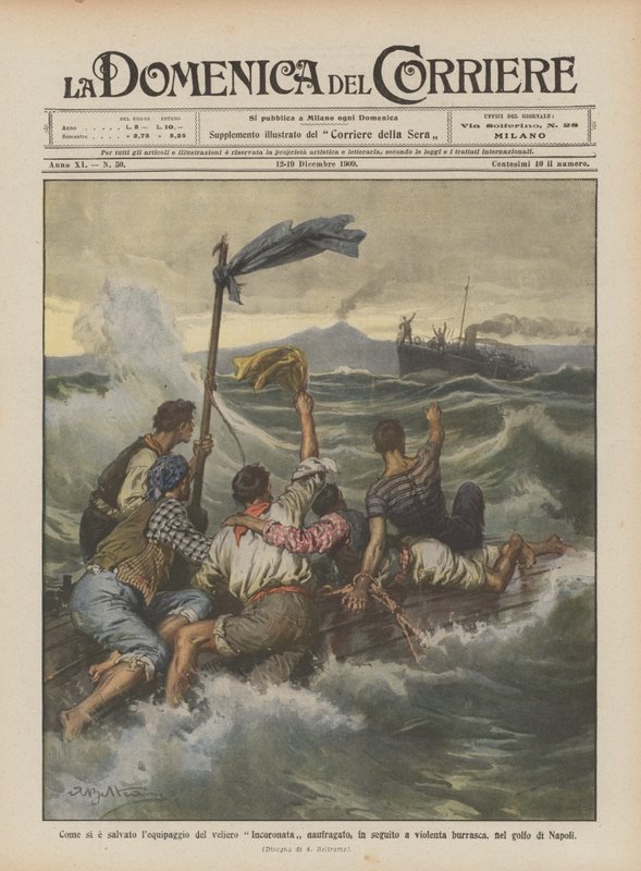 How the Crew of the Ship Incoronata Was Saved After Shipwrecking in a Violent Storm by Achille Beltrame