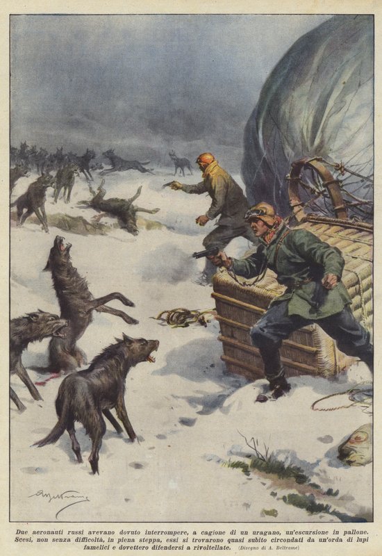 Two Russian Aeronauts Had to Interrupt a Balloon Excursion Due to a Hurricane by Achille Beltrame