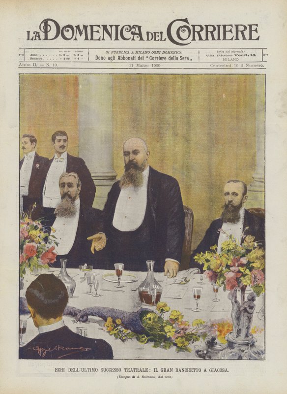 Echoes of the Latest Theatrical Success, The Grand Banquet for Giacosa by Achille Beltrame