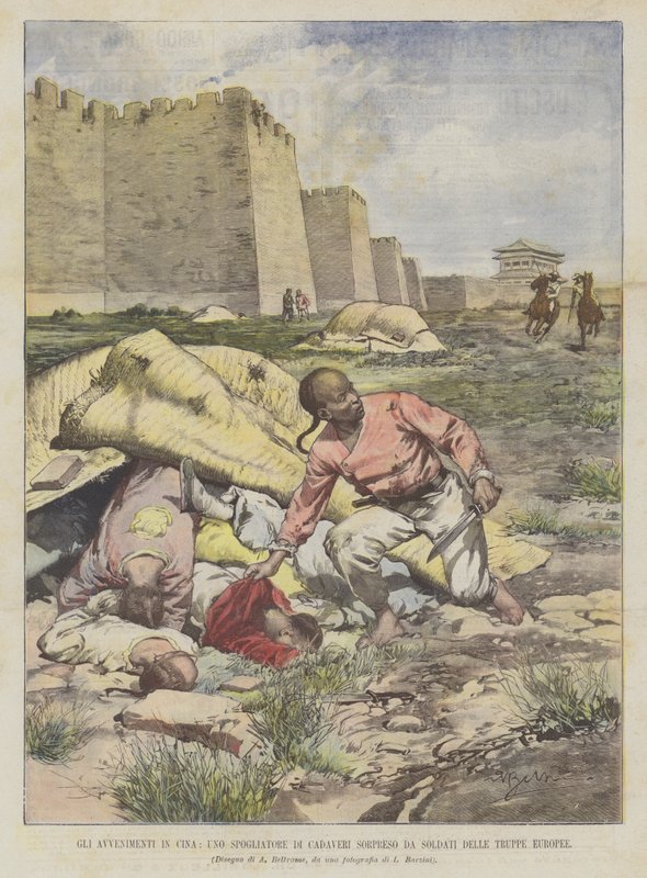 The Events in China, A Body Robber Caught by European Troops by Achille Beltrame