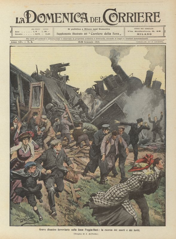 Serious Railway Disaster on the Foggia-Bari Line, the Search for the Dead and Injured by Achille Beltrame